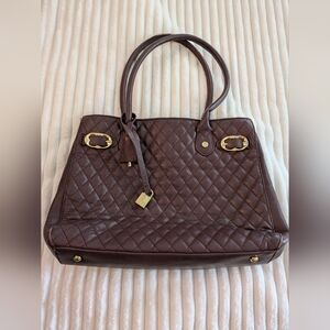Emma Fox purple quilted handbag